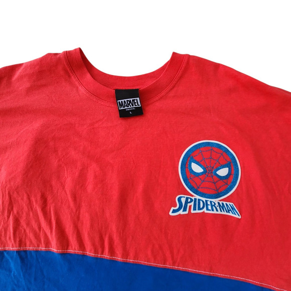 DISNEY MARVEL SPIDERMAN MENS SPIRIT JERSEY LONG SLEEVE SHIRT SUPER HERO SZ LG - Picture 4 of 8